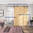 SMARTSMITH 8ft Bypass Barn Door Hardware Kit, Upgraded Bypass Sliding Door Hardware Track for Double Wooden Doors, J Shape Hanger Sliding Door Hardware Kit, Easy Install Sale