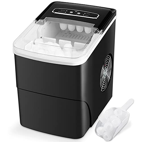 Ice Maker Portable Ice Maker Countertop Ice Maker Machine for Home Office Camping Mini Small Table Top Tabletop Electric with Spoon, 26.5 lbs in 24h Discount