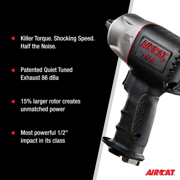 AIRCAT 1150 1 2-Inch Drive  Killer Torque  Composite Impact Wrench 1295 ft-lbs Online