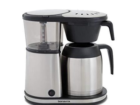 Bonavita Connoisseur 8-Cup One-Touch Coffee Maker Featuring Hanging Filter Basket and Thermal Carafe, BV1901TS, Stainless Steel, Chrome For Discount