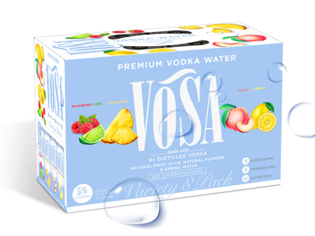 Vosa Vodka Water Variety Pack Michigan, USA (8 x 12oz Cans) on Sale