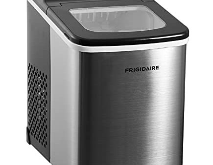 Frigidaire Compact Countertop Ice Maker, Makes 26 Lbs. Of Bullet Shaped Ice Cubes Per Day, Silver Stainless Sale