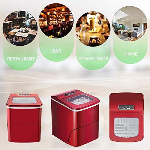 AGLUCKY Counter top Ice Maker Machine,Compact Automatic Ice Maker,9 Cubes Ready in 6-8 Minutes,Portable Ice Cube Maker with Scoop and Basket,Perfect for Home Kitchen Office Bar (Red) Online now