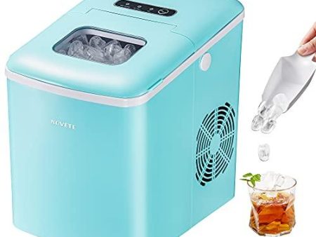 Ice Maker, NOVETE Portable Ice Maker Machine for Countertop, 9 Cubes Ready in 6 Minutes, 28.7 lbs Ice in 24 Hours Home Mini Ice Machine with Ice Scoop and Basket, for Parties Mixed Drinks Supply