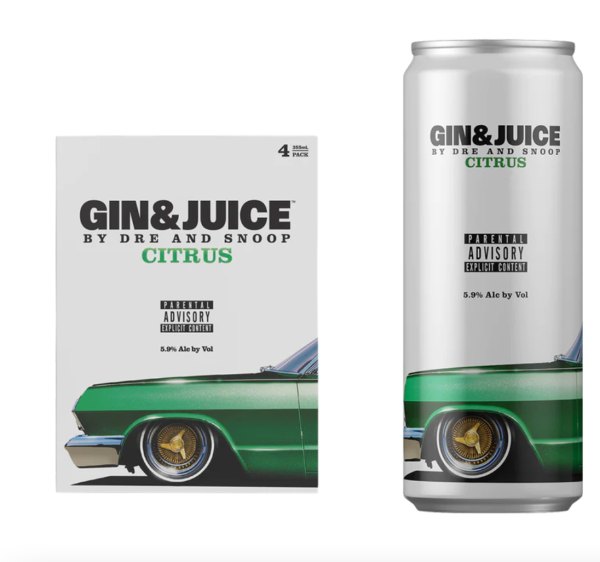 (4pk Cans) Gin & Juice By Dre And Snoop Citrus Ready-to-Drink, USA (355ml) Online Hot Sale