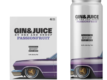 (4pk) Gin & Juice By Dre And Snoop Passionfruit Ready-to-Drink, USA (355ml)v For Sale